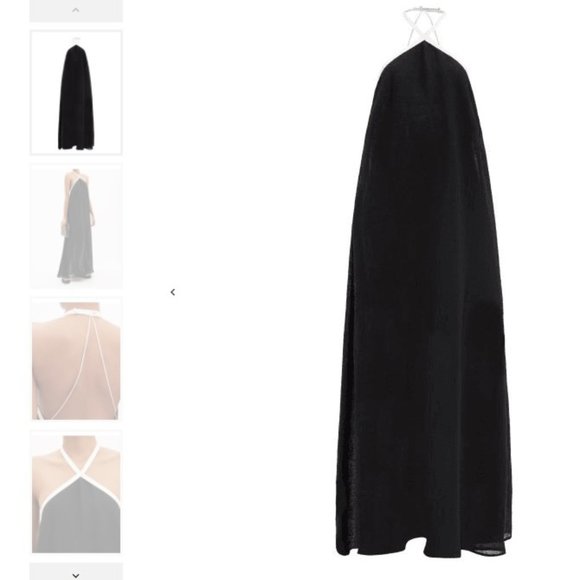 NEW! Zeus + Dione - Athena Linen-blend Sundress - Womens - Black White - Size 44 - Picture 5 of 6